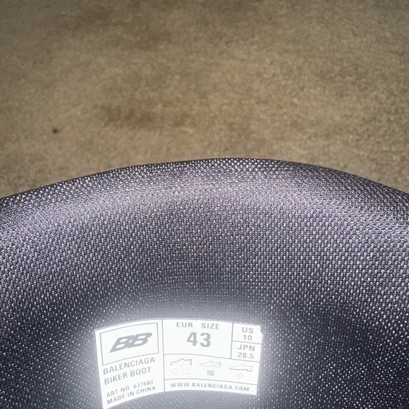 Balenciaga Black and White Combat Boots - Picture 6 of 7